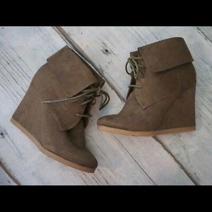Mossimo Brown Wedge Ankle Boots